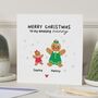 Personalised Gingerbread Nanny Nan Nanna Christmas Card, thumbnail 3 of 8