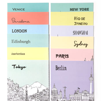 Set Of 12 Cities Illustration Postcards, 4 of 4