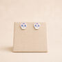 Sterling Silver Sugar Skull Stud Earrings, thumbnail 2 of 5