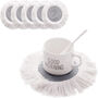 Pack Of Six Round Macrame Anti Slip Cup Pad, thumbnail 8 of 12