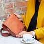 Personalised Small Brown Leather Messenger Bag, thumbnail 4 of 9