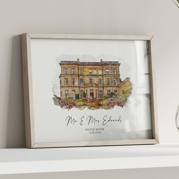 Wedding Venue Portrait, Personalised Wedding Gift, 4 of 6