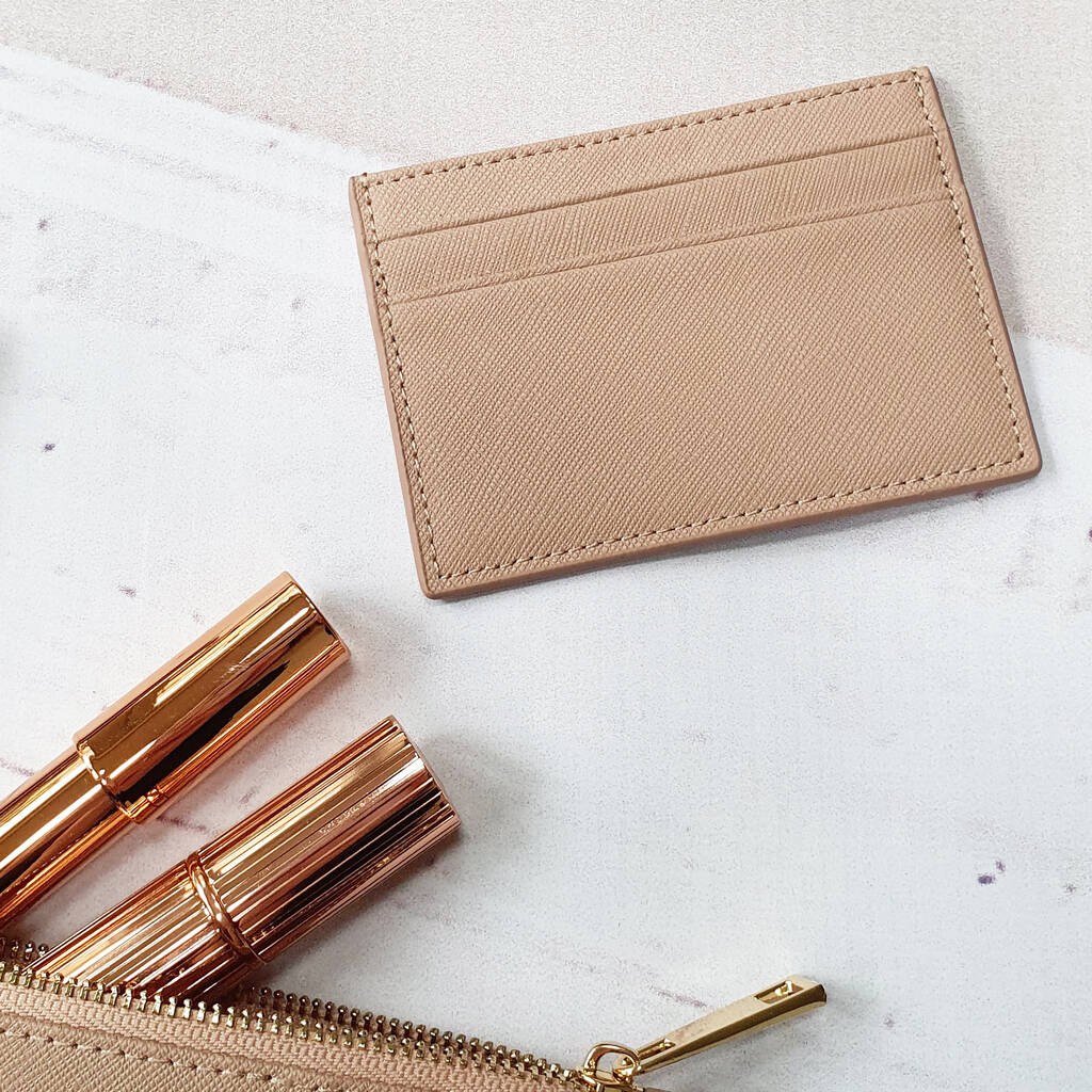 Personalised Tan Leather Card Holder By Rianna Phillips