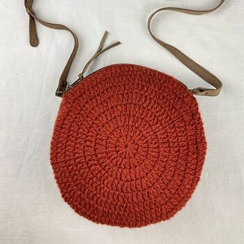 Fair Trade Crochet Boho Circle Cross Body Handbag, 8 of 12