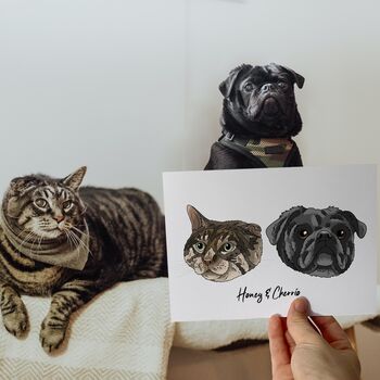 Personalised Pet Face Portrait Print, 2 of 10