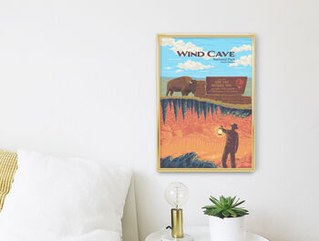 Wind Cave National Park USA Travel Poster Art Print, 2 of 7