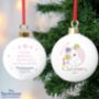 Personalised The Snowdog My 1st Christmas Pink Bauble, thumbnail 2 of 3