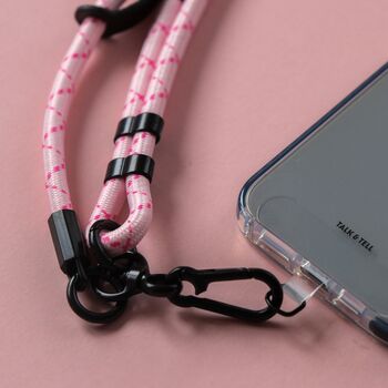 Pink Stripe Adjustable Phone Strap Universal Crossbody Rope Lanyard, 2 of 3