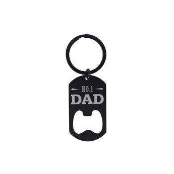 'No. One Dad' Black Bottle Opener Keyring | Key Accessory | Father's Day Gift, 2 of 2