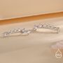 Sterling Silver Ear Crawler Earrings With Sparkly Cz Crystals, thumbnail 3 of 12
