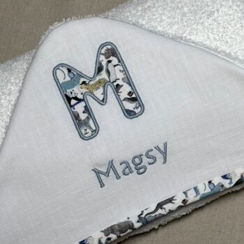 Personalised Liberty Hooded Bath Towel Baby And Child, 3 of 9