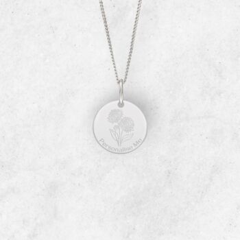 Personalised Chrysanthemum Necklace In Sterling Silver, 7 of 12