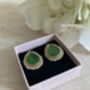 Green Gold Pearl Stud Earrings, thumbnail 4 of 5