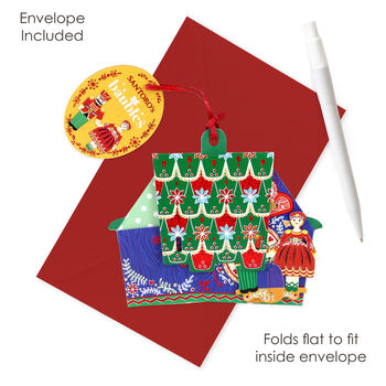 Pop Up 3D Christmas Cuckoo Clock Greeting Card Bauble Decoration, 5 of 7