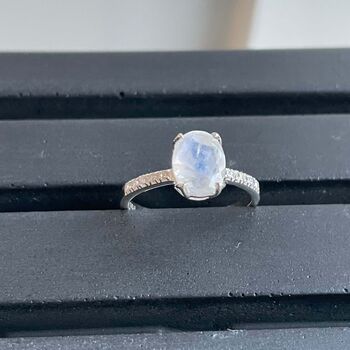 Sterling Silver Moonstone Crystals Ring, 7 of 12