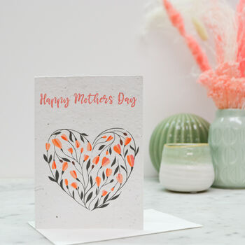 Mothers Day Plantable Seed Paper Flower Heart Card, 3 of 5