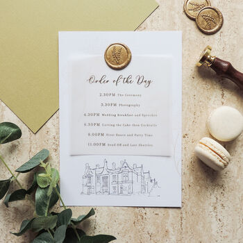 Order Of The Day Cards With Wax Seal And Vellum, 3 of 4