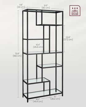 Six Tier Bookshelf Geometric Bookcase Display Shelf, 10 of 12