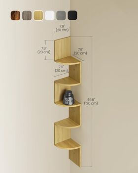 Five Tier Zigzag Floating Corner Wall Shelves, 6 of 12