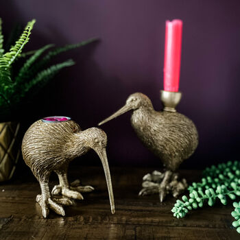 Kiwi Bird Gold Tealight Holder, 3 of 4