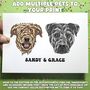 Staffie Dog Face Portrait Flower Print With Name, thumbnail 4 of 9