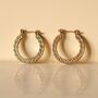 18 K Gold Grecian Hoop Earrings, thumbnail 3 of 6
