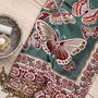 Dark Teal Scatter Butterfly Pashmina With Tassels, thumbnail 2 of 2