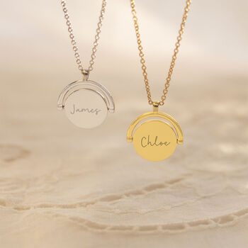 Round Spinner Personalised Name Necklace, 6 of 12