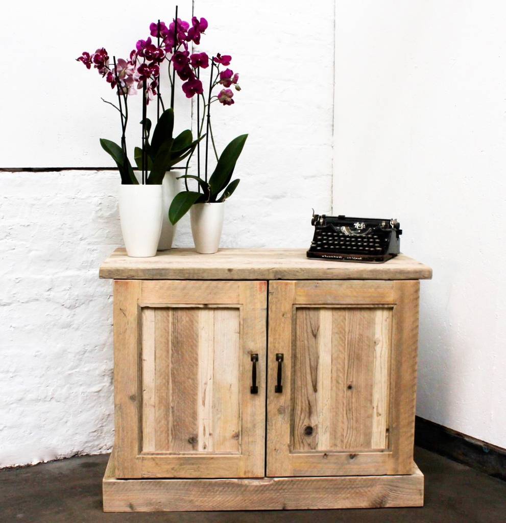 Boadi Reclaimed Timber Cupboard With Brass Handles