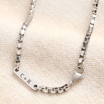 Men's Personalised Stainless Steel Chunky Curb Chain Necklace, 2 of 7