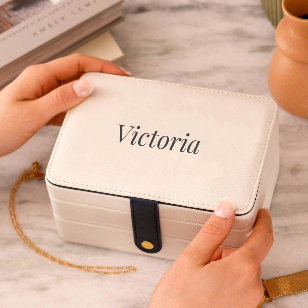 Personalised Simple Name Jewellery Box Gift For Her, 1 of 8