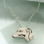 Greyhound Head Pendant In Sterling Silver, thumbnail 2 of 3