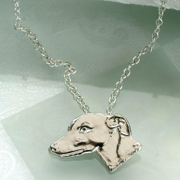 Greyhound Head Pendant In Sterling Silver, 2 of 3