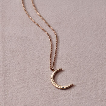 Personalised Birthstone Crescent Moon Necklace, 5 of 11
