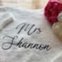 Custom Embroidered Mrs Design Wedding Cardigan, thumbnail 2 of 4