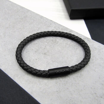 Men's Personalised Morse Code Thick Leather Bracelet, 2 of 6