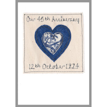 Personalised 45th Or 65th Sapphire Anniversary Card, 3 of 11