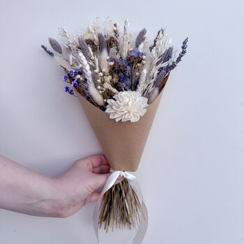 White Dried Flower Arrangement With Lavender, 5 of 5