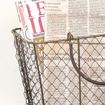 Industrial Style Wire Magazine Basket, 4 of 9