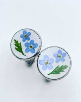 Cufflinks Real Forget Me Not Hand Made 16mm, 3 of 10