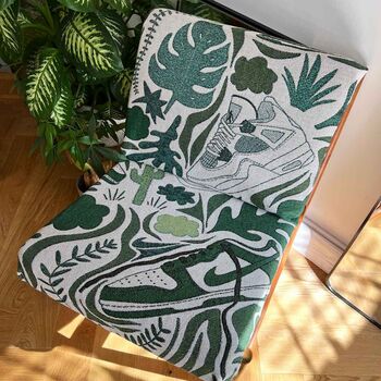 Sneaker X Plant Green Woven Jaquard Blanket, 2 of 7