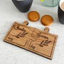 Personalised Oak Veneer Jigsaw Coasters Leaf Design, thumbnail 4 of 7