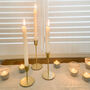 Gold Candle Sticks – Set Of Three, thumbnail 2 of 5