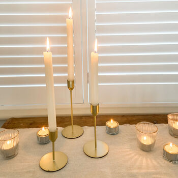 Gold Candle Sticks – Set Of Three, 2 of 5