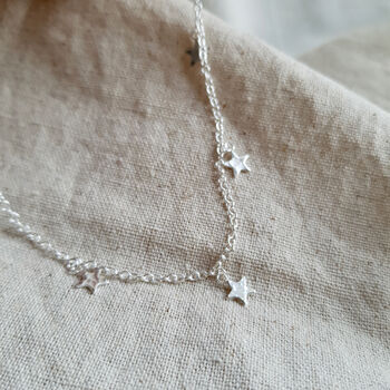 Sterling Silver Multi Star Necklace, 4 of 6