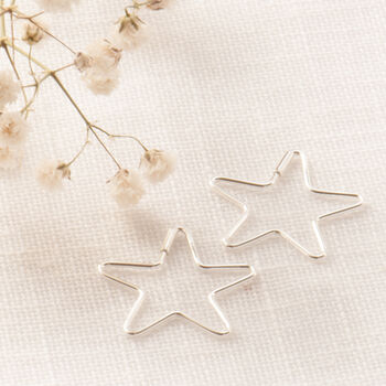 Small Star Sterling Silver Sleeper Earrings, 3 of 12