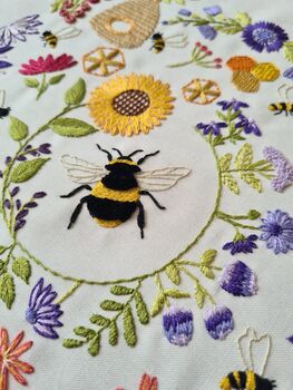 Bees And Blossoms Hand Embroidery Kit, 10 of 12