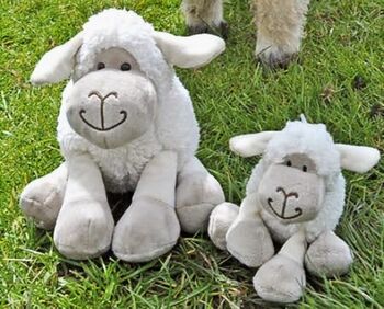 Sheep Mummy, Baby Lamb Soft Plush Toy Set, 2 of 8
