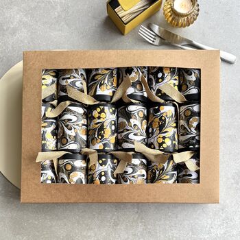 Large Luxurious Handmade Christmas Crackers Marbling, 3 of 3