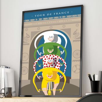 Contemporary Cycling Tour De France Triomphe Print, 2 of 5